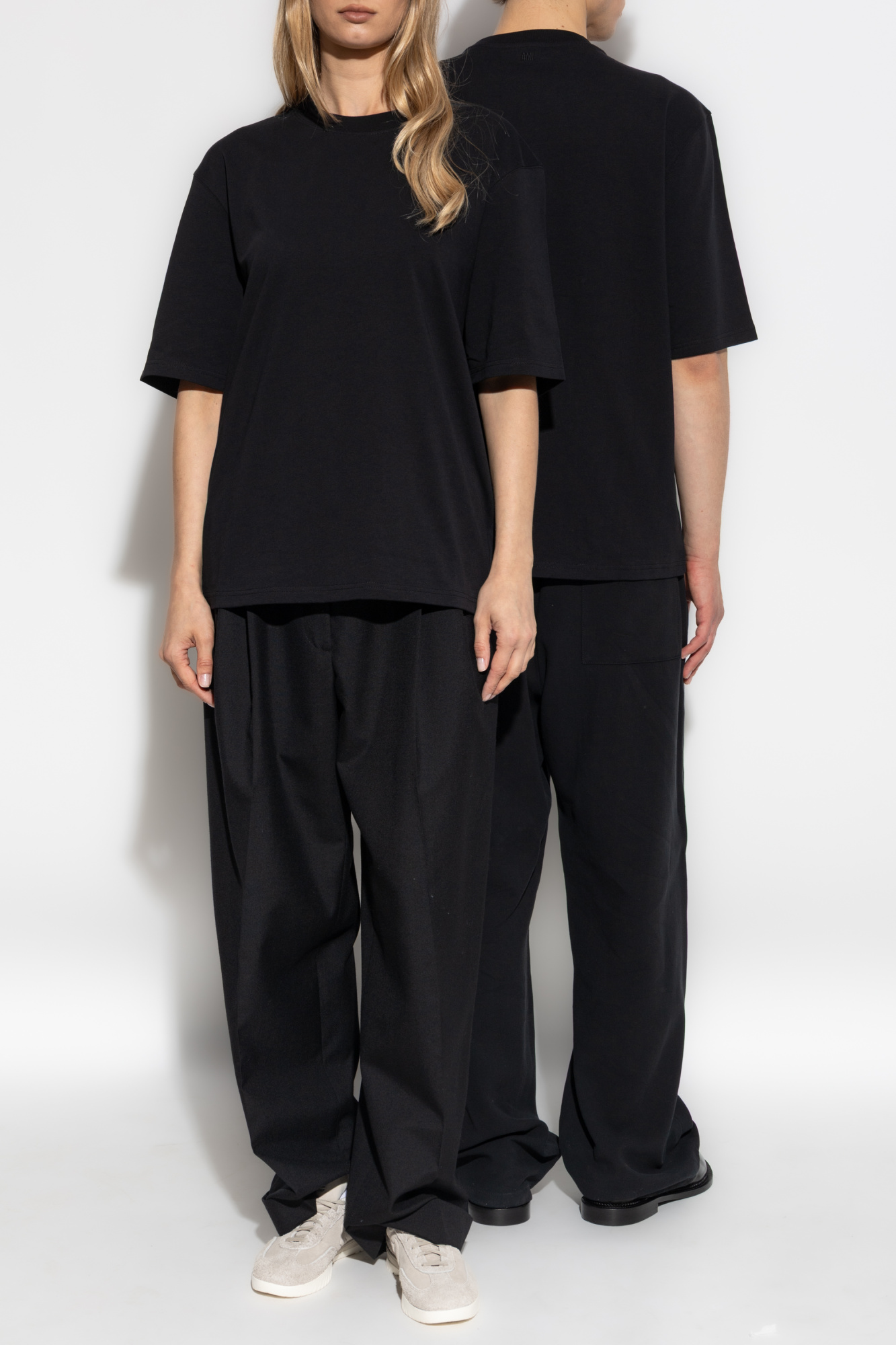 Black T-shirt with logo Ami Alexandre Mattiussi - Vitkac GB